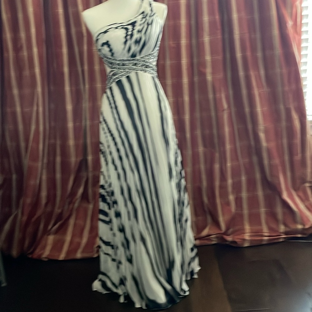Black and white formal dress
